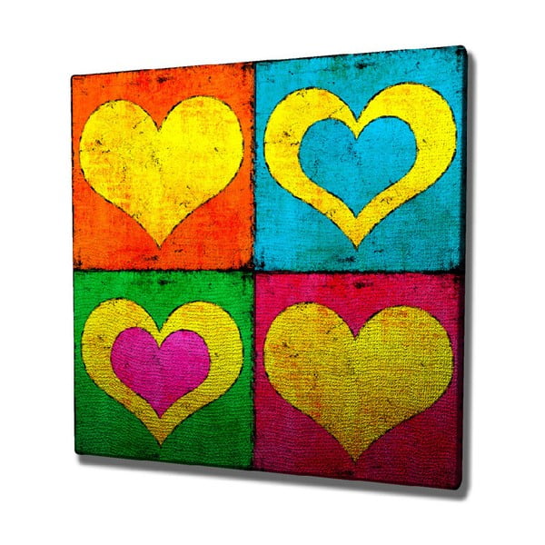 Color Hearts vászon fali kép, 45 x 45 cm