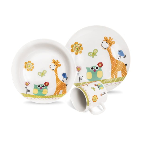 Giraffe 3 db-os porcelán gyerek étkészlet - Orion