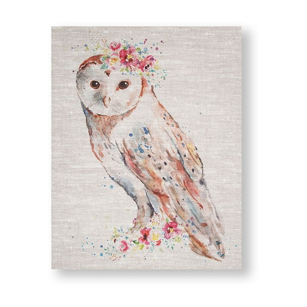 Watercolour Floral Owl kép, 40 x 50 cm - Graham & Brown