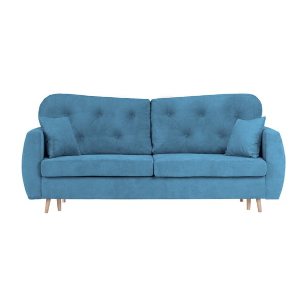 Orchid kék kihúzható háromszemélyes kanapé, ágyneműtartóval - Mazzini Sofas