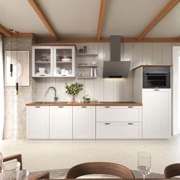 Fehér-borostyán színű borovi fenyő függő tálalószekrény 105x80x35 cm Teramo – Støraa-image-1