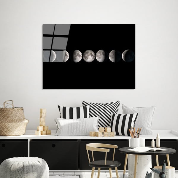 Üveg kép 100x70 cm Moon Phases – Wallity-image-2
