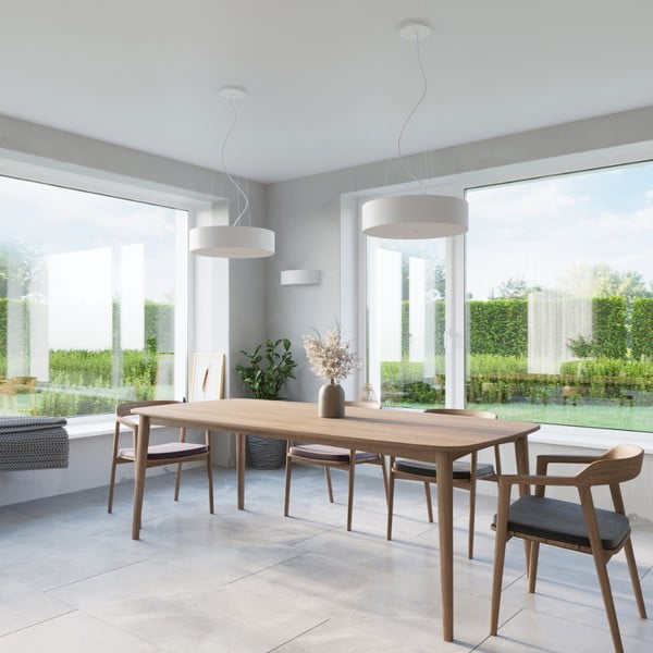 Fehér mennyezeti lámpa textil búrával ø 90 cm Herra – Sollux-image-4