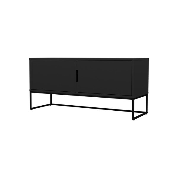 Lipp fekete kétajtós TV-állvány fekete fémlábakkal, szélesség 118 cm - Tenzo-image-3