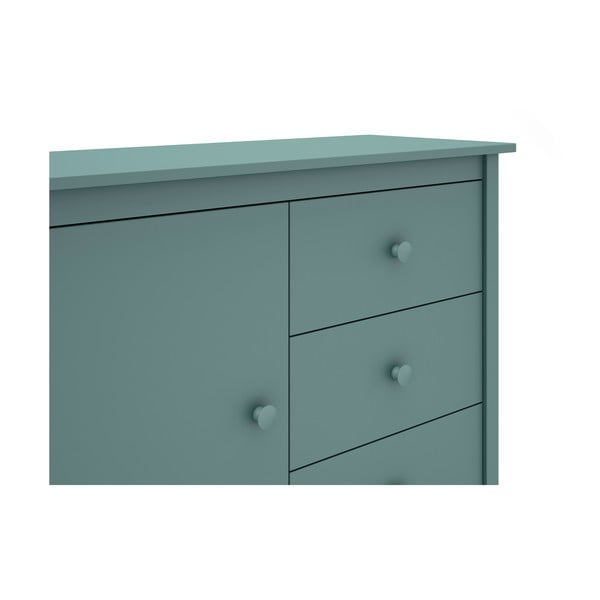 Petróleumkék borovi fenyő alacsony gyerek komód 90x80 cm Max – Marckeric-image-1