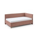 Rózsaszín kárpitozott ágyneműtartós sarok gyerekágy ágyráccsal 120x200 cm Fun – Meise Möbel