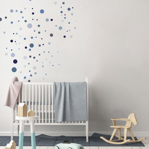 Round Stickers 100 db-os kék falmatrica szett - Ambiance-image-3