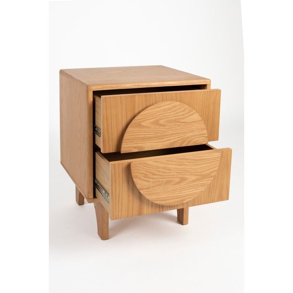Natúr színű éjjeliszekrény tölgyfa dekorral Groove – Zuiver-image-3