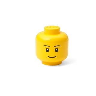 Sárga fej alakú tárolódoboz, fiú, 10,5 x 10,6 x 12 cm - LEGO®