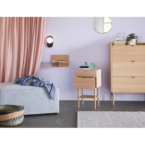 Natúr színű fali polc tölgyfa dekorral 35 cm Less – Hübsch-image-1