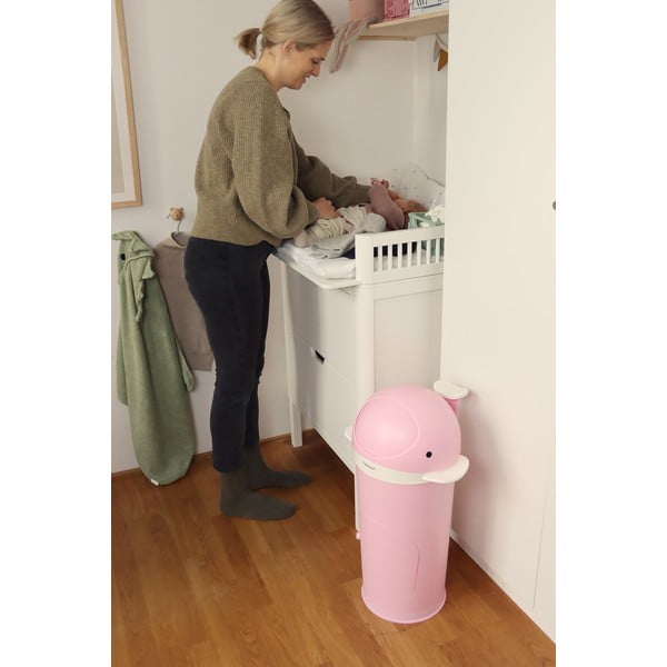 Rózsaszín műanyag szemetes pelenkákhoz 25 l Whale – Kindsgut-image-3