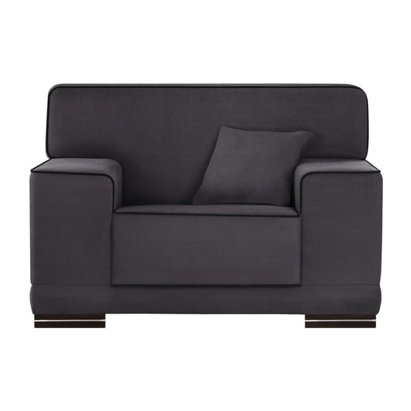 Cara antracit szürke fotel, fekete díszítéssel - L'Officiel Interiors