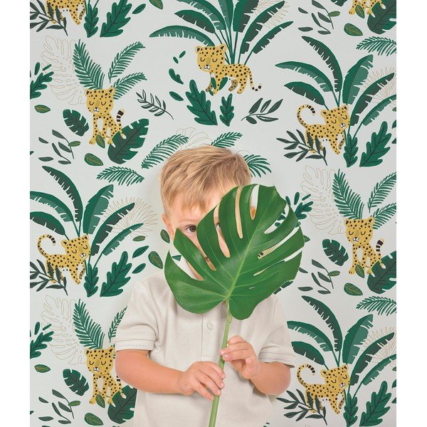 Gyerek tapéta 10 m x 50 cm Cheetah & Tropical Leaves – Lilipinso-image-3