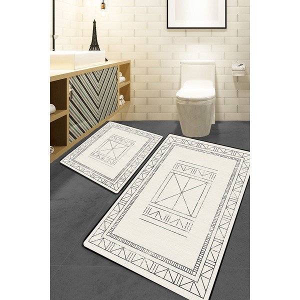 Krémszínű fürdőszobai kilépő szett 2 db-os 60x100 cm Touch – Foutastic-image-1