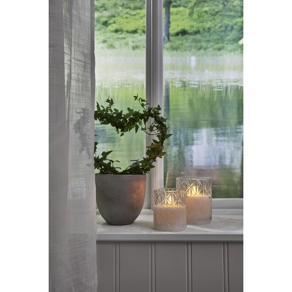 Flamme Romb fehér LED viaszgyertya üvegben, magasság 10 cm - Star Trading-image-4