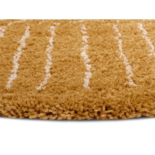 Okkersárga kerek szőnyeg ø 120 cm Dion – Hanse Home-image-3