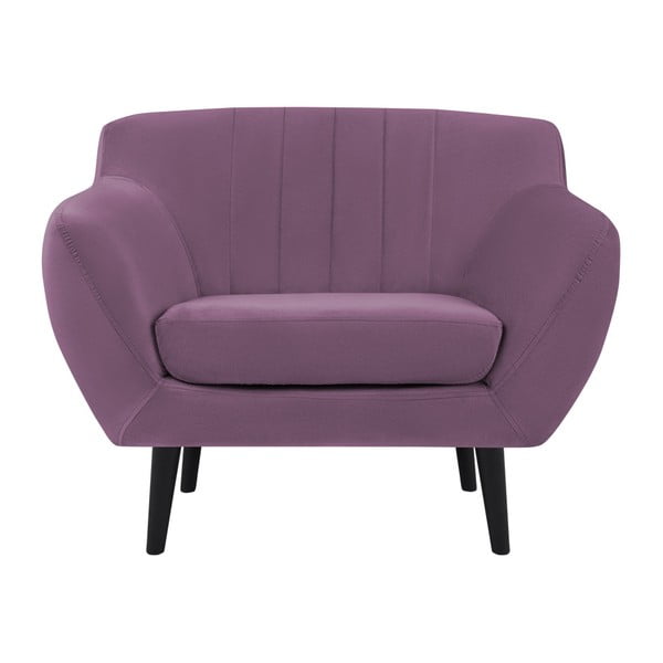 Toscane lila fotel, fekete lábakkal - Mazzini Sofas