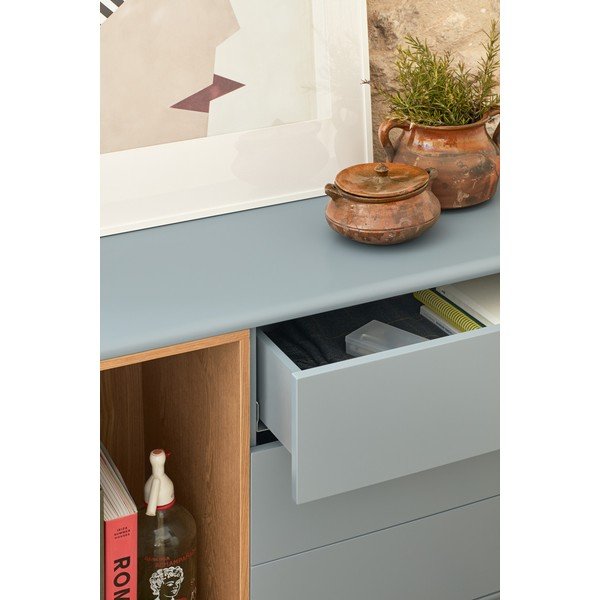 Kék-szürke alacsony komód 140x76 cm Corvo – Teulat-image-1