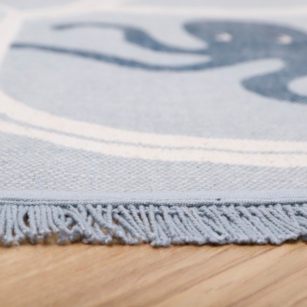 Little Deep Blue kézzel készített pamut gyerekszőnyeg,  ø 120 cm - Nattiot-image-2