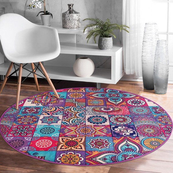 Mosható-robotporszívóval tisztítható kerek szőnyeg ø 100 cm Comfort – Mila Home-image-3