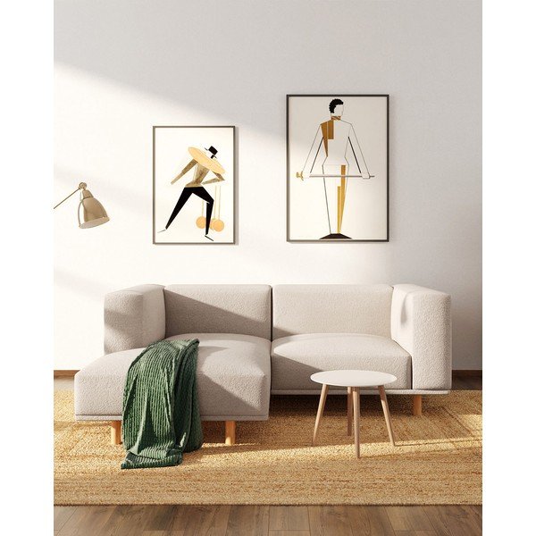 Bézs buklé sarokkanapé (bal oldali) Kukumo – Ame Yens-image-1