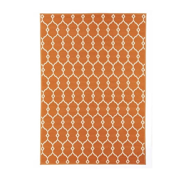Trellis narancssárga kültéri szőnyeg, 133 x 190 cm - Floorita