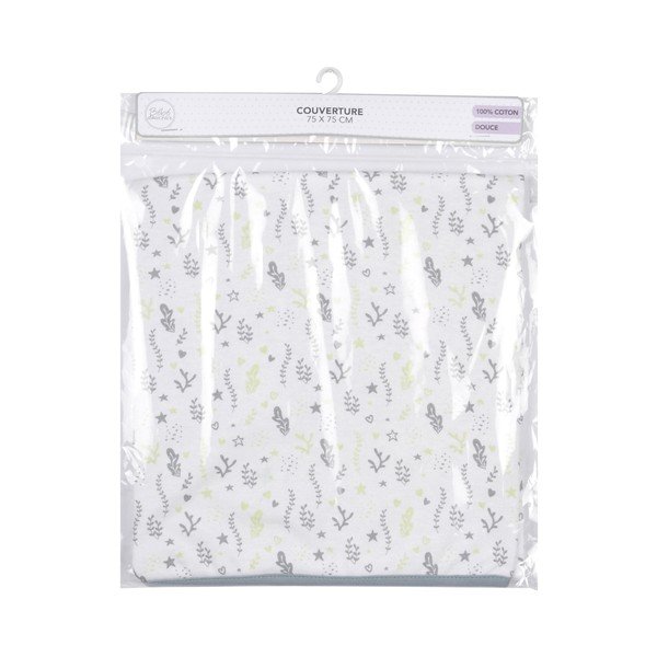 Fehér-szürke pamut gyerek takaró 75x75 cm Ocean – Bébé Douceur-image-1