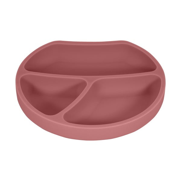 Téglavörös szilikon gyerek tányér 19x20,5 cm Dusky Pink – Kindsgut-image-3