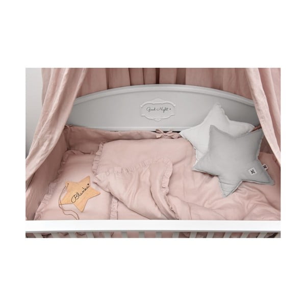 Dusty Pink rózsaszín len gyereklepedő, 90 x 200 cm - BELLAMY-image-1