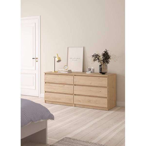 Natúr színű komód tölgyfa dekorral 154x70x50 cm Naia – Tvilum-image-1
