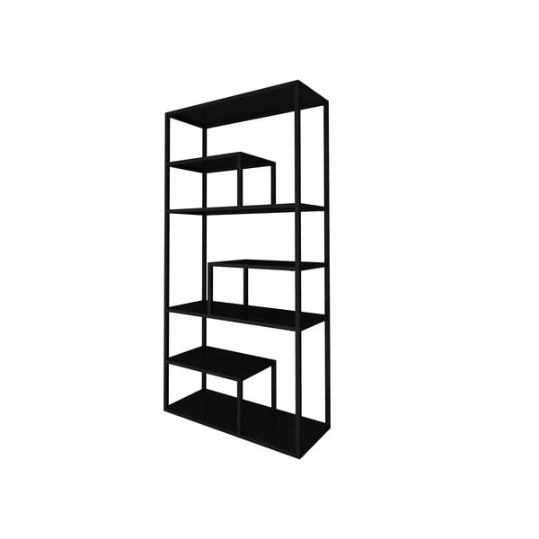 Lite fekete fém polc, magasság 188 cm - Canett-image-3