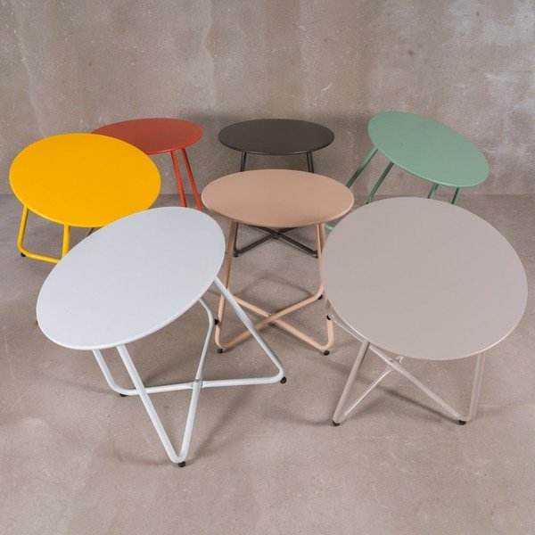 Fém kerek kerti tárolóasztal ø 45 cm Luna – LDK Garden-image-1