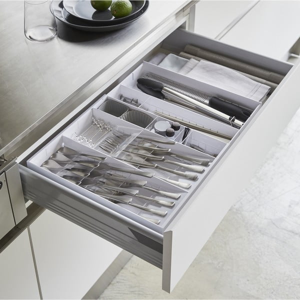 Fehér műanyag evőeszköztartó fiókba 47,5 x 35 cm - YAMAZAKI-image-1