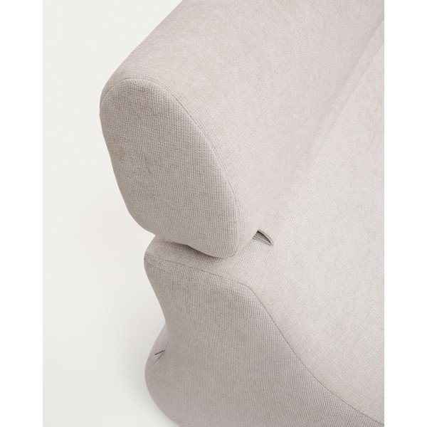 Fehér-világos rózsaszín zsenília fotel Club – Kave Home-image-4