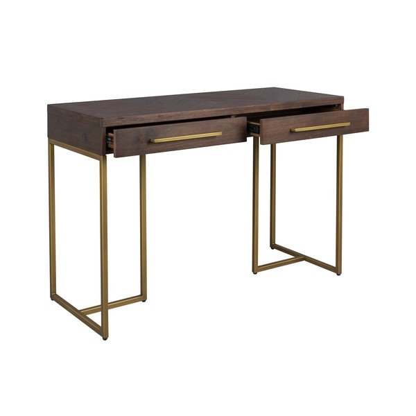 Sötét natúr színű konzolasztal akácfa dekorral 45x120 cm Class – Dutchbone-image-3