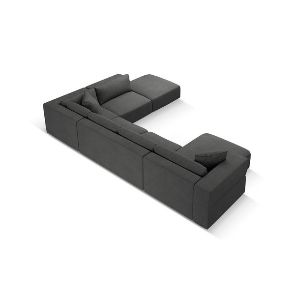 Sötétszürke sarokkanapé (jobb oldali-"U" alakú) Esther – Milo Casa-image-3