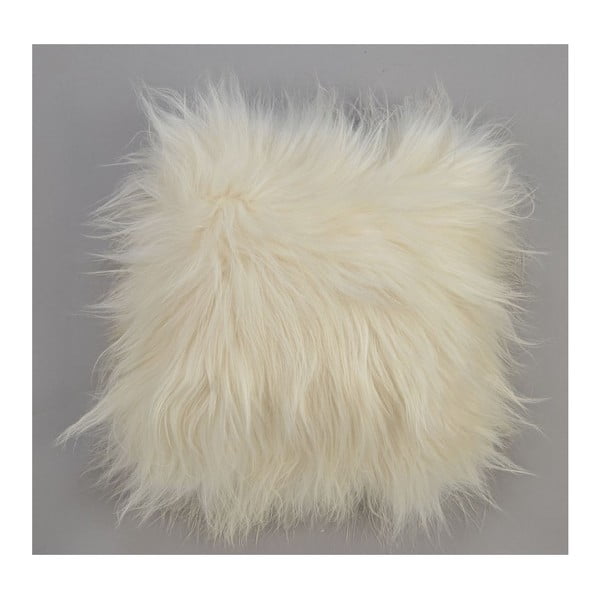 Rengo fehér hosszú szálas szőrme párna, 35 x 35 cm - Arctic Fur