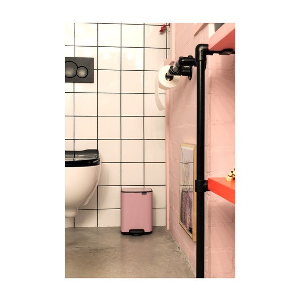 Rózsaszín acél pedálos szemetes 7 l Bo – Brabantia-image-1