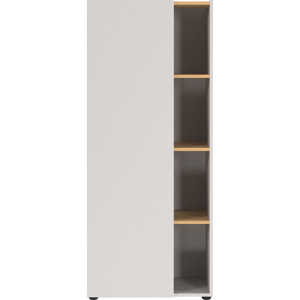 Krémszínű könyvespolc tölgyfa dekorral 61x145x34 cm Adrano – Germania