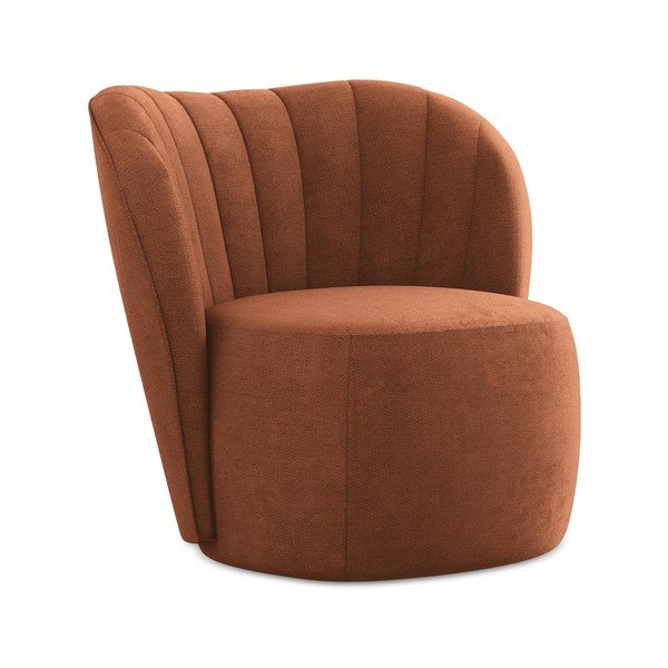 Terrakotta színű zsenília fotel Keloa – Makamii