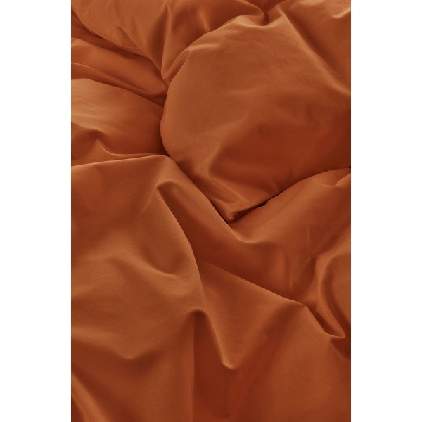 Terrakotta színű egyszemélyes bio pamut ágyneműhuzat 140x200 cm Zack – Jotex-image-2