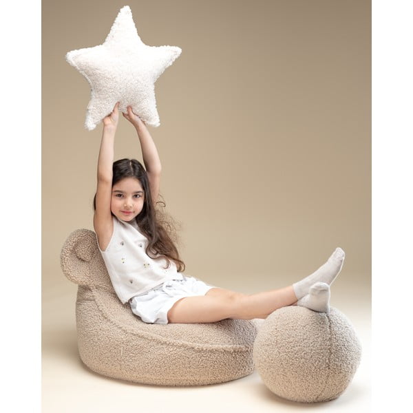 Világosbarna buklé gyerek babzsákfotel Bear – Wigiwama-image-2