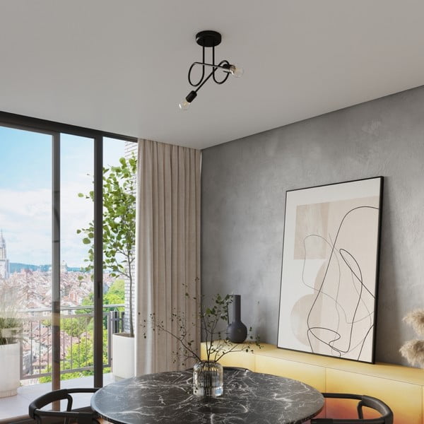 Fekete mennyezeti lámpa 18x57 cm Opulent – Sollux-image-4