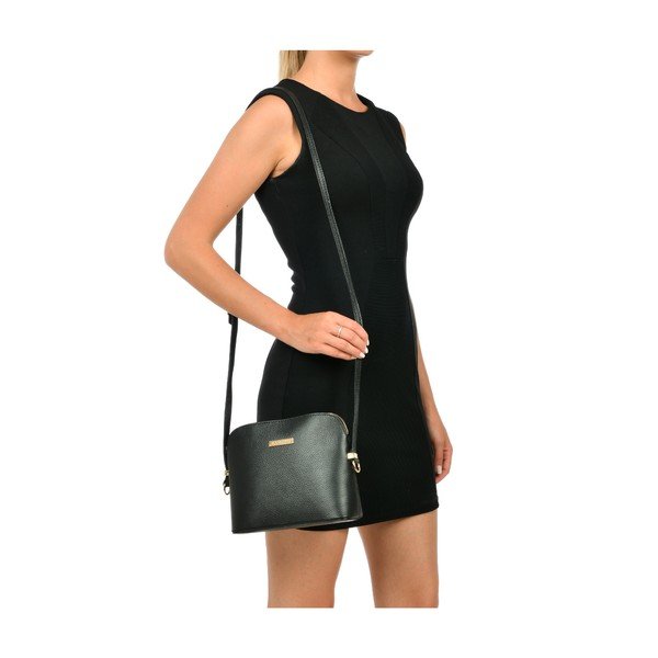 Cosma fekete bőr válltáska - Mangotti Bags-image-2