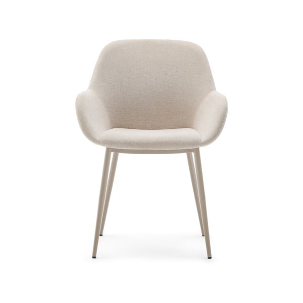 Krémszínű kárpitozott étkezőfotel Konna – Kave Home-image-4