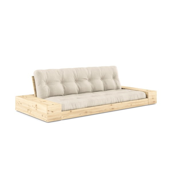 Szürke-bézs len kinyitható kanapé 244 cm Base – Karup Design