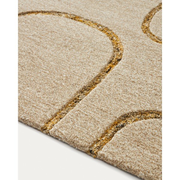 Bézs gyapjú szőnyeg 160x230 cm Magin – Kave Home-image-3