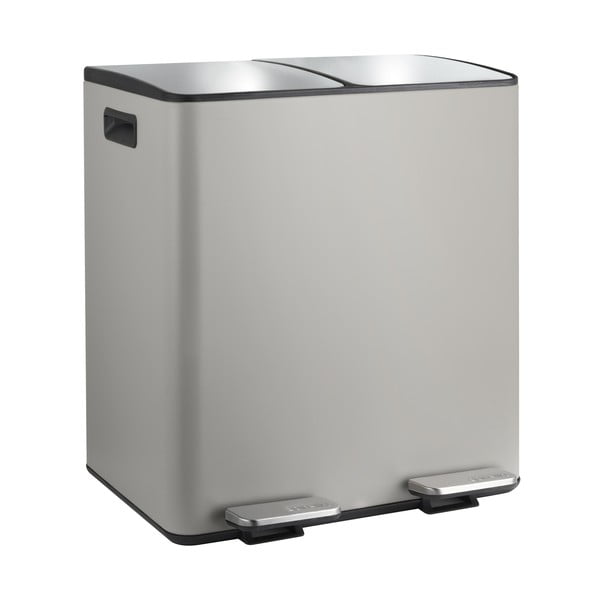 Szürkésbarna acél szelektív pedálos szemetes 2x20 l   Aliya – Spirella