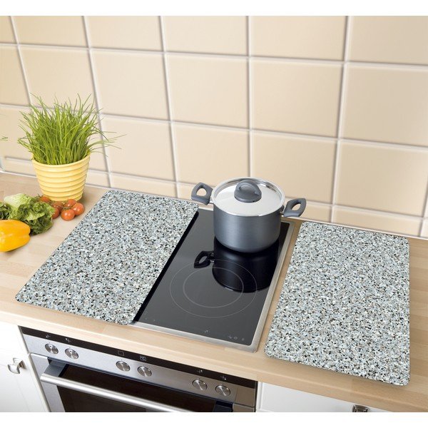 Edzett üveg tűzhely fedőlap szett 2 db-os 30x52 cm Granite  – Wenko-image-1
