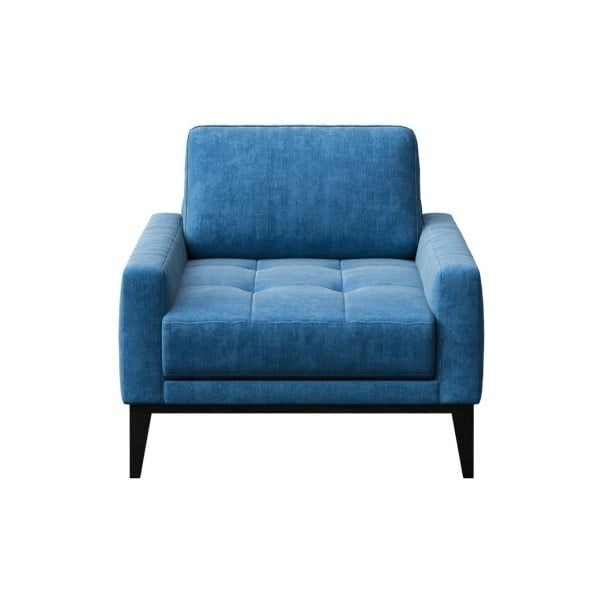 Musso Tufted kék fotel fa lábakkal - MESONICA